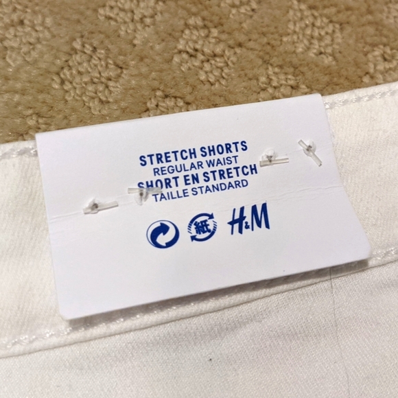H&M White Stretch Denim Shorts - Picture 6 of 8